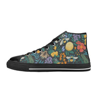 Native Bees and Wildflowers Men’s Classic High Top Canvas Shoes - Bayu Australia